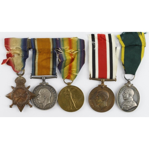 522 - 1915 Star Trio (1272 Spr R G Elderfield RE), TEM GV (2200045 Sjt R G Elderfield RE) and Special Cons... 