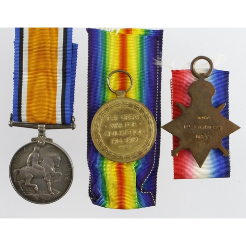 537 - 1915 Star Trio (8447 Pte D W Howell Norfolk Regt) served 2nd Bn  (3) (David Fayers Collection)