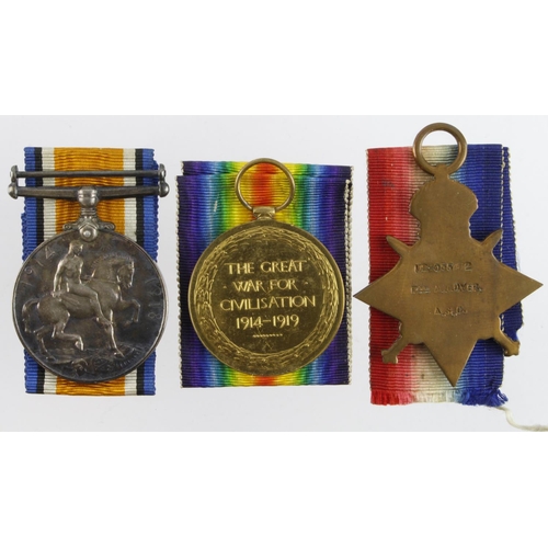 544 - 1915 Star Trio (M2-055472 Pte A J Dyer ASC).