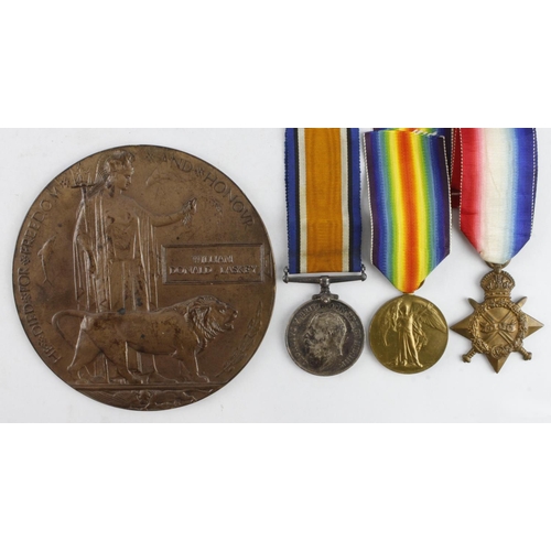 548 - 1915 Star Trio + Death plaque for (12468 Pte William Donald Laskey 1/Norfolk Regt) Died of Wounds 10... 