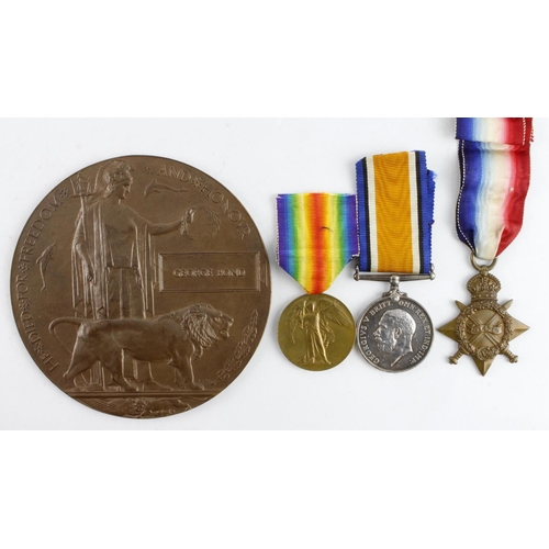 554 - 1915 Star Trio and Death Plaque for T3/028183 Dvr George Bond 543rd Coy ASC. Died of Wounds 27/3/191... 