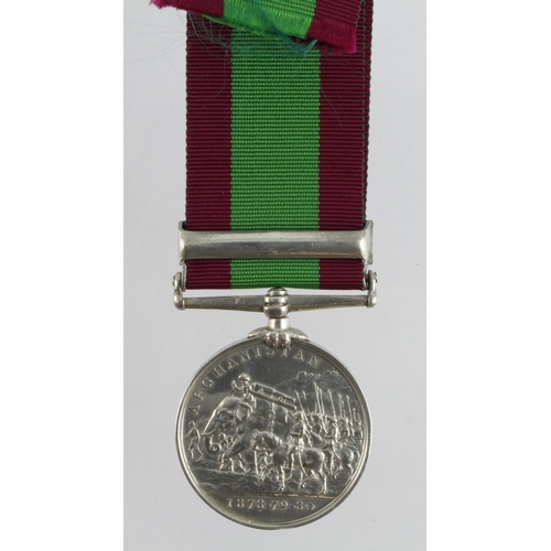 565 - Afghanistan Medal with Ahmed Khel clasp (884 Lce Corpl H Burns 59th Foot). Note: this man does not a... 