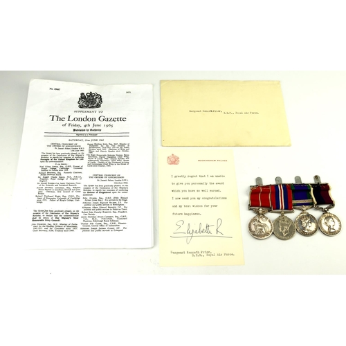 588 - British Empire Medal (Mily) (2254791 Sgt Kenneth Prior RAF), War Medal, CSM QE2 for Malay Peninsula ... 