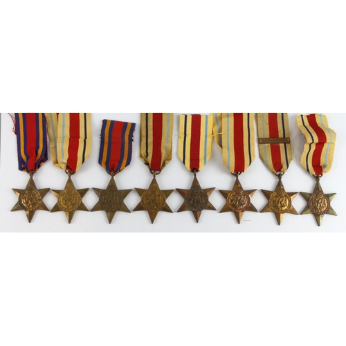 594 - Burma Stars (x2) and Africa Stars (x6)