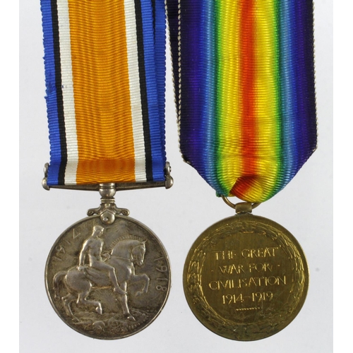 602 - BWM & Victory Medal (155319 Gnr W Perfect RA)