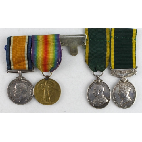 611 - BWM & Victory Medal (266494 Sjt F R Weymouth Devon R) TFM GV (5611167 C.Q.M.Sjt F R Weymouth 5-Devon... 