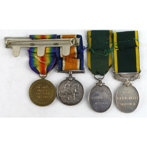 611 - BWM & Victory Medal (266494 Sjt F R Weymouth Devon R) TFM GV (5611167 C.Q.M.Sjt F R Weymouth 5-Devon... 