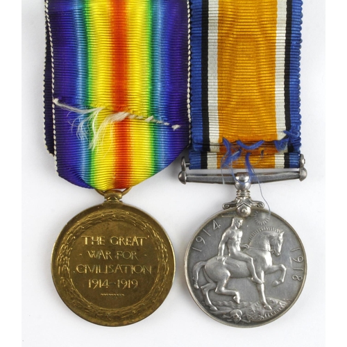 616 - BWM & Victory Medal (52515 Pte L P F Castel Lan Fus) and Imperial Chemicals silver medal for 254 Yea... 