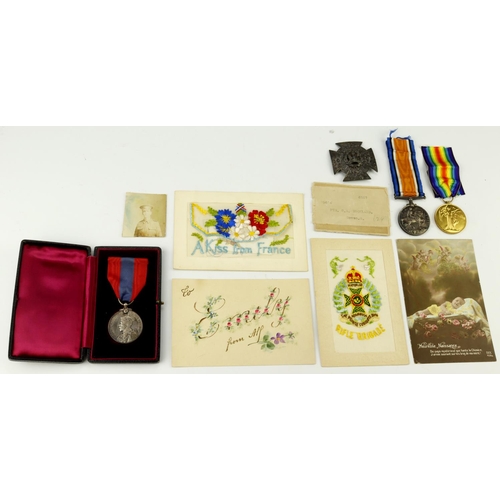 619 - BWM & Victory Medal (59624 Pte G A Buckland Devon R) GV Imperial Service Medal (George Alfred Buckla... 