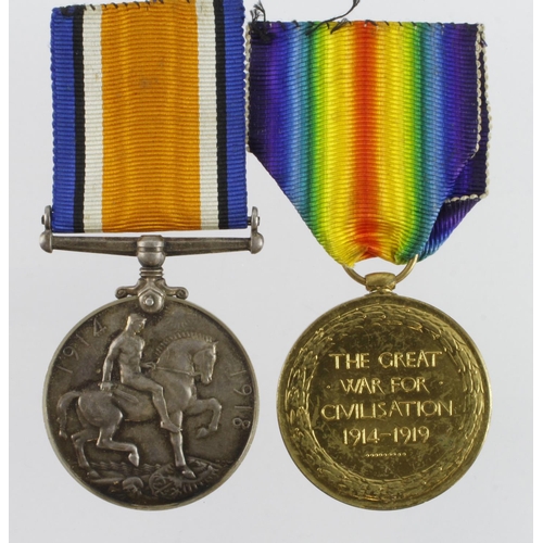 623 - BWM & Victory Medal (794 Gnr W Perfect RA) missing 1915 Star. Born Norwich