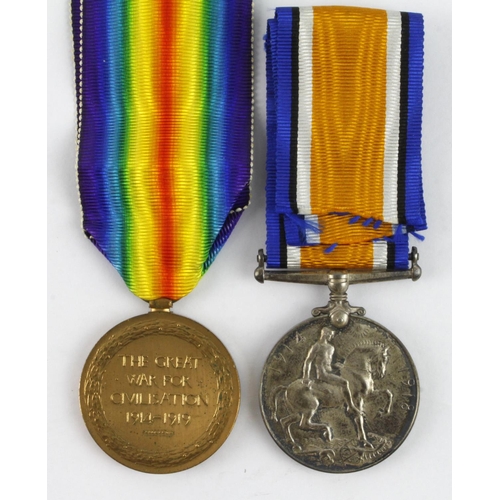 627 - BWM & Victory Medal (F.5694 A H Hatton P.O.M. RNAS)  (David Fayers Collection)