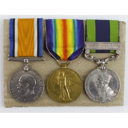 628 - BWM & Victory Medal (G-11771 Pte H Dunkley R.Suss R) and IGS GV with Afghanistan NWF 1919 clasp (G-1... 