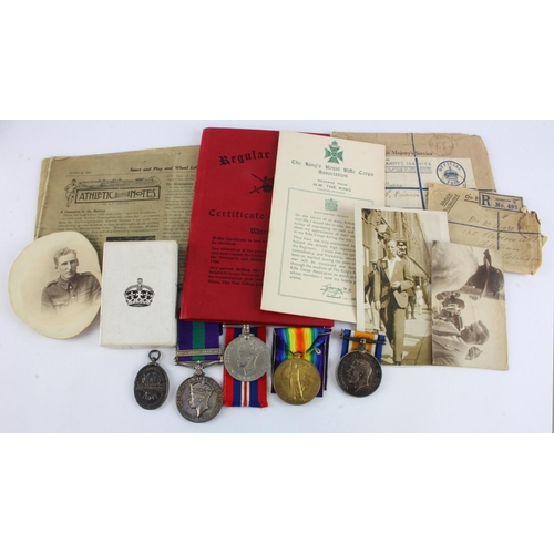 629 - BWM & Victory Medal (G-24874 Pte W Ayre R.Suss.R) and War Medal + GSM GVI with Palestine 1945-48 cla... 