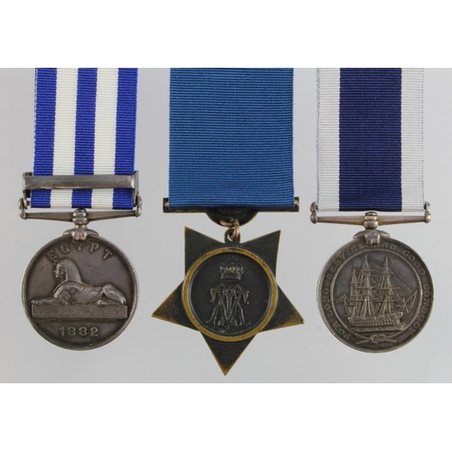 683 - Egypt Medal dated 1882 with clasp Alexandria 11th July (J. Knight Lg Stkr HMS Penelope), Khedives St... 