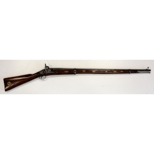 75 - Military pattern unmarked percussion Musket of Indian origin, barrel 36