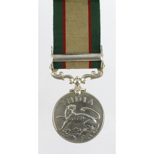 750 - India Medal GVI with North West Frontier 1936-37 clasp (5770762 Pte S E Margetts R.Norfolk R) served... 