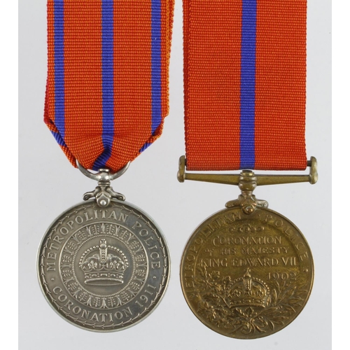 772 - Metropolitan Police Coronation Medals 1902 (P C G Daniels C.Div) and 1911 (PC G Daniels)   (2) (Davi... 