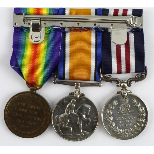 777 - Military Medal GV (55691 Pte W H Beevor 4/York & Lanc R), BWM & Victory Medal (57753 Pte W H Beevor ... 