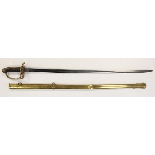 78 - Pattern 1845/54 senior officer’s picquet-weight dress sword, with 32 in. single-edged slightly curve... 