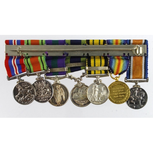 789 - Miniature Medal group - BWM & Victory Medal, AGS GV with Somaliland 1920 clasp, IGS GV with North We... 