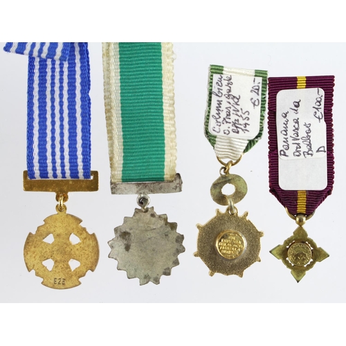 820 - Miniature medals South America Peru Order of Aeronautical Merit (925 hallmark) Order of Police Merit... 