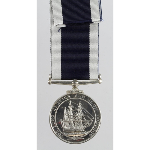 832 - Naval LSGC Medal QE2 (MX.916355 M H W Knight L.M.A. HMS St Angelo). With copy medal roll