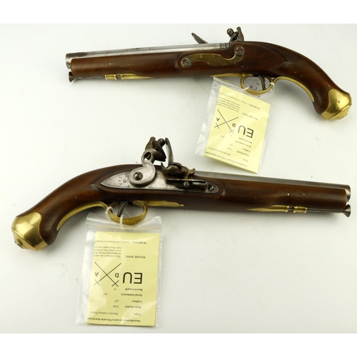 85 - Pistols x2, pair of very good Replica Napoleonic flintlock pistols, locks marked 