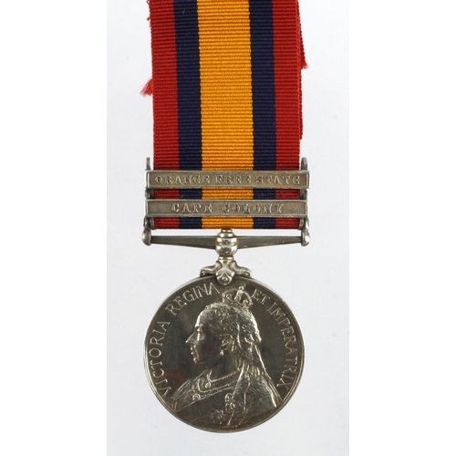 853 - QSA with bars CC/OFS named (3538 Pte G Walker 3rd Dgn Gds) wsith copy medal roll