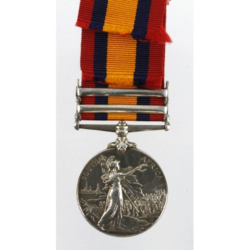 853 - QSA with bars CC/OFS named (3538 Pte G Walker 3rd Dgn Gds) wsith copy medal roll