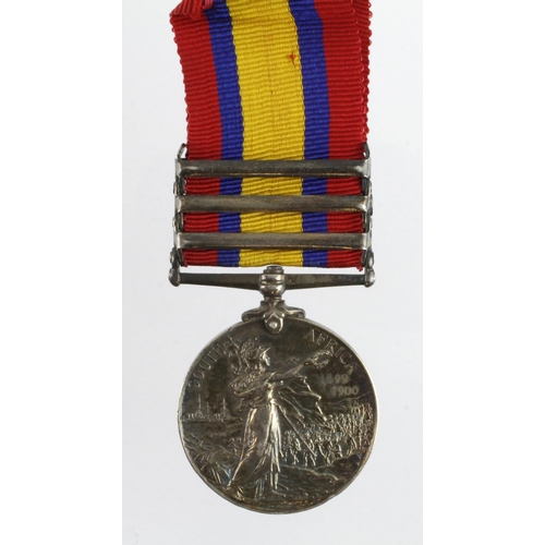 854 - QSA with bars CC/OFS/SA01 named (5564 Pte J Lee 2nd Northampton Regt) medal roll states 'Invalided'.... 