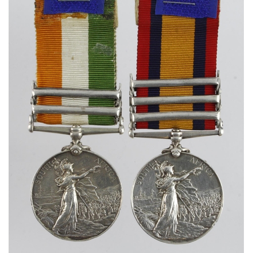 856 - QSA with bars CC/OFS/Trans (3858 Pte J Paynter 2nd Rl: Berks Regt) and KSA with bars SA01/SA02 (3858... 