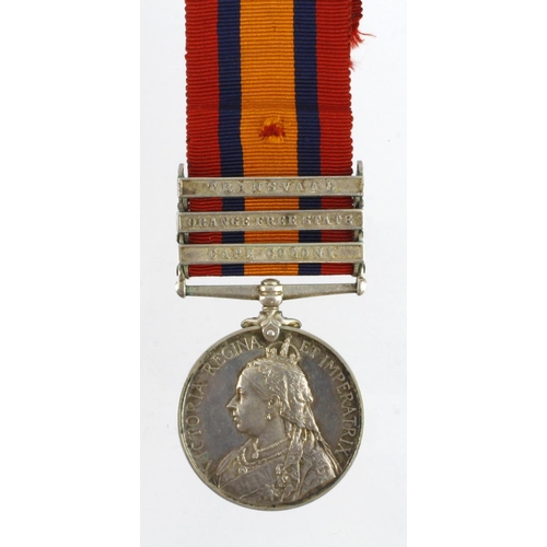 857 - QSA with bars CC/OFS/Trans (672 Pte C Greville 1 Suffolk Regt) also entitled to the SA01 clasp (Davi... 