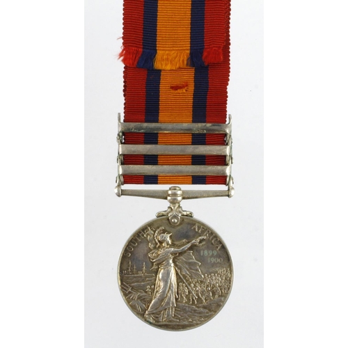 857 - QSA with bars CC/OFS/Trans (672 Pte C Greville 1 Suffolk Regt) also entitled to the SA01 clasp (Davi... 