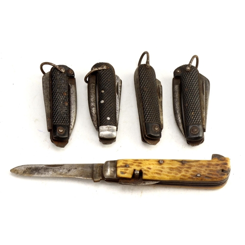 86 - Pocket knives collection of five WW2 examples.