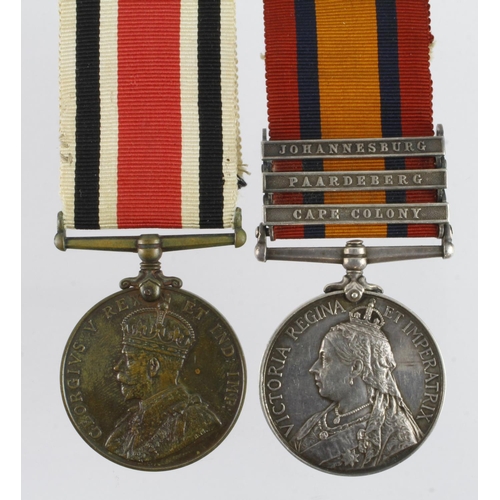 861 - QSA with bars CC/Paart/Joh (1830 Sgt G W Oakes 2/Linc Regt) and GV (Crowned) Special Constabulary Me... 