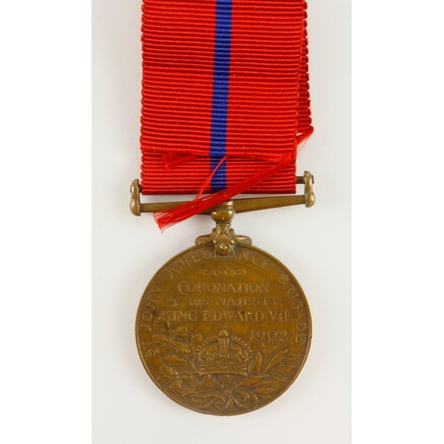 661 - Coronation medal 1902 to H T Nunn St Johns Ambulance Brigade only 912 awarded.