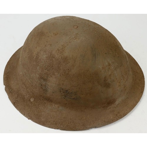 418 - WW1 Brodie steel Helmet, raw edge (?) early pattern, possibly original liner