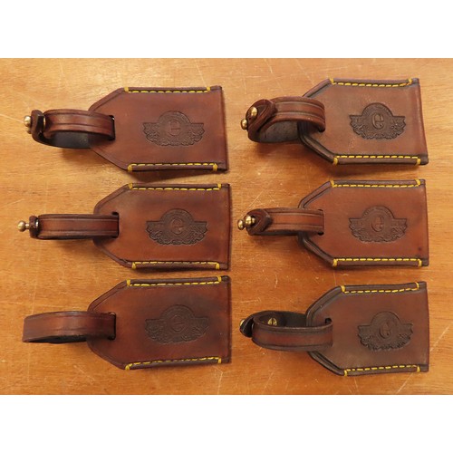 66 - Gun case & luggage tags hand-made by els & co., south africa, x6, entirely hand-made, these retail a... 