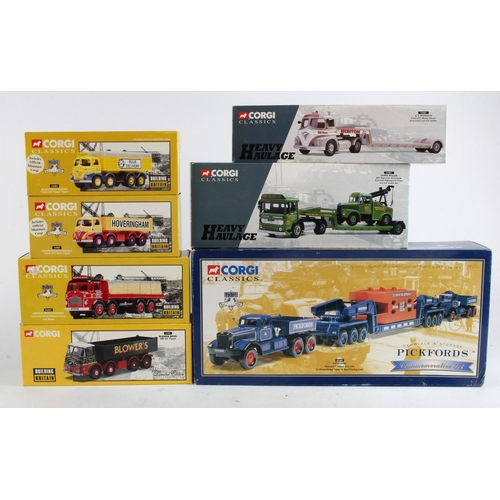 104 - Corgi Classics. Seven boxed Corgi Classics models, comprising Pickfords Commemorative Set (55201); H... 