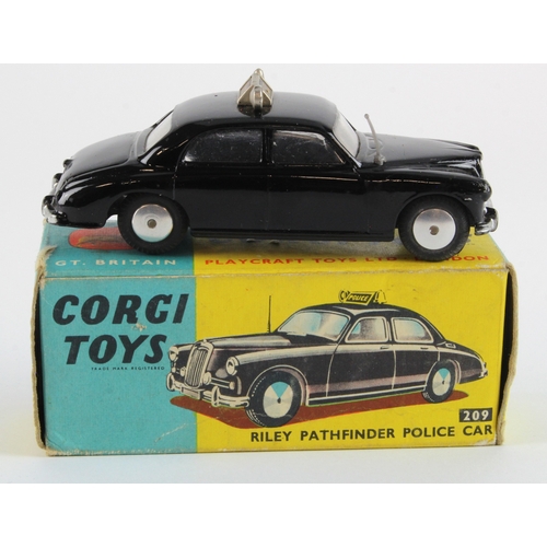 112 - Corgi Toys, no. 209 'Riley Pathfinder Police Car' (aerial present), contained in original box