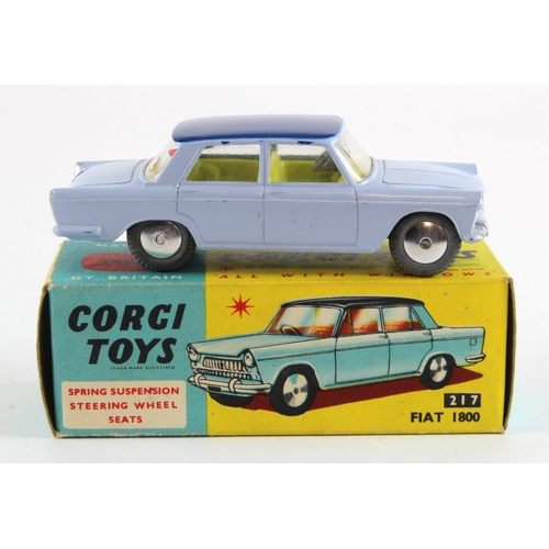 118 - Corgi Toys, no. 217 'Fiat 1800' (light blue with dark blue roof), contained in original box