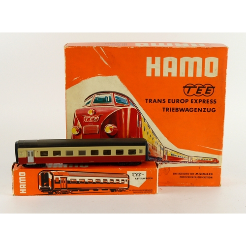 244 - Marklin Hamo boxed HO gauge 3 Car Set 'Trans Europ Express, Tee', together with a matching boxed 'Te... 