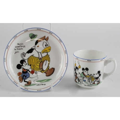 302 - Mickey Mouse interest. A Royal Paragon Micky Mouse Series cup & saucer, both decorated with characte... 