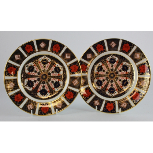 333 - Royal Crown Derby. Two Royal Crown Derby 'Old Imari' pattern porcelain plates, makers marks to rever... 