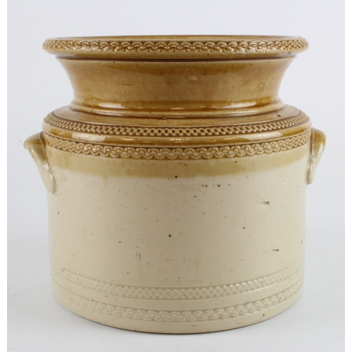 342 - Scottish stoneware pottery butter crock made by Caledonian Pottery, Rutherglen, (Glasgow), probably ... 