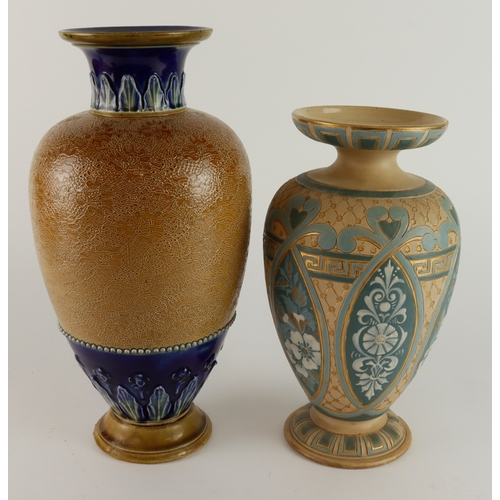 353 - Two large Doulton vases, one is Doulton Slaters patent 1890 and one is by Eliza Simmance marked Doul... 