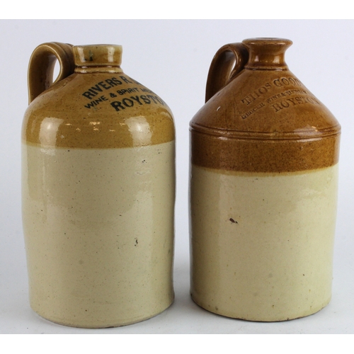 354 - Two small Royston pottery flagons for 