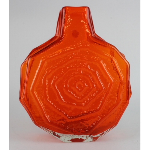 366 - Whitefriars large tangerine banjo vase, designed by Geoffrey Baxter, height 32.5cm approx.