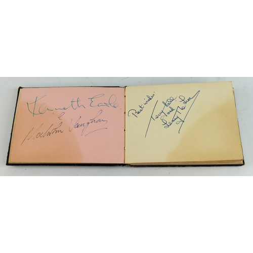 368 - Autograph Album. An album containing various 1950’s music hall / singers / bands, including Max Wall... 