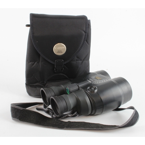 419 - Canon 15x50 IS image stabilising UD all weather binoculars with case and strap